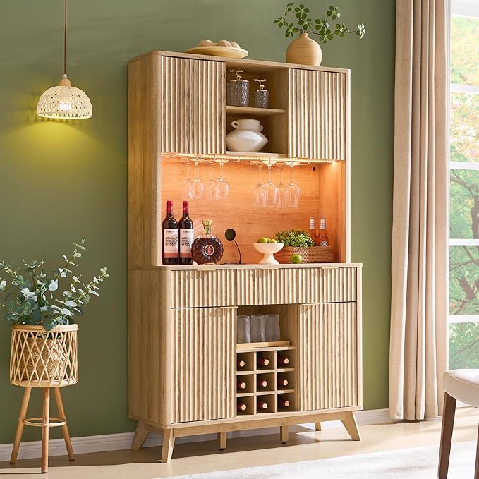 OKD Tall Coffee Bar Wine Cabinet with Hutch (72")